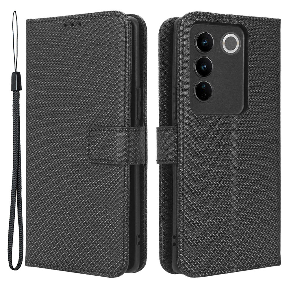 For vivo S16 S16 Pro V27 V27 Pro Phone Stand Case PU Leather Diamond Texture Wallet Phone Cover For vivo S16 S16 Pro V27 V27 Pro Phone Stand Case PU Leather Diamond Texture Wallet Phone Cover